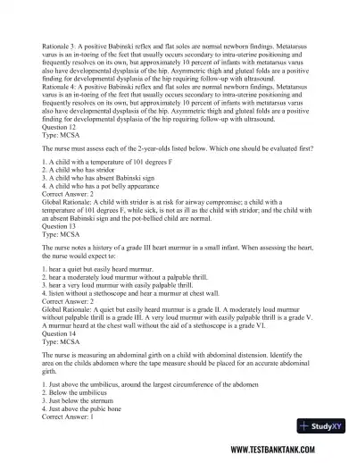 Pediatric Primary Care: Practice Guidelines for Nurses 3rd Edition Test Bank - Page 21 preview image