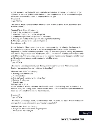 Pediatric Primary Care: Practice Guidelines for Nurses 3rd Edition Test Bank - Page 22 preview image