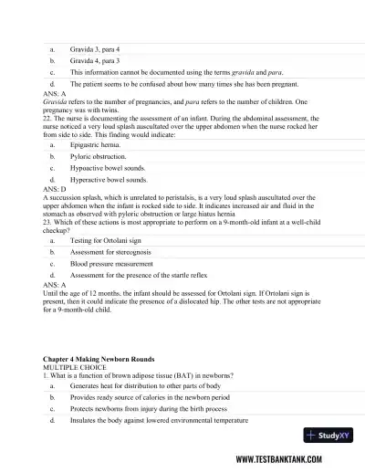 Pediatric Primary Care: Practice Guidelines for Nurses 3rd Edition Test Bank - Page 24 preview image