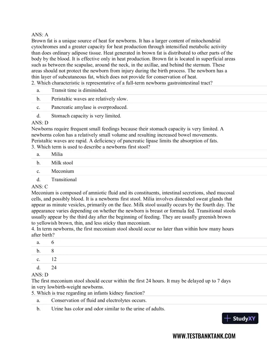 Pediatric Primary Care: Practice Guidelines for Nurses 3rd Edition Test Bank, page 25