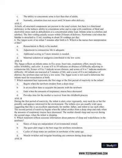 Pediatric Primary Care: Practice Guidelines for Nurses 3rd Edition Test Bank - Page 26 preview image