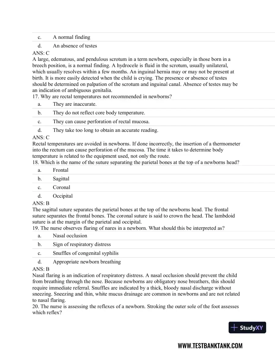 Pediatric Primary Care: Practice Guidelines for Nurses 3rd Edition Test Bank, page 29