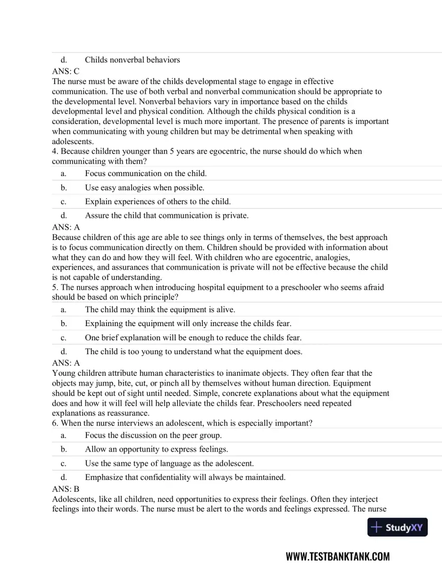 Pediatric Primary Care: Practice Guidelines for Nurses 3rd Edition Test Bank, page 3
