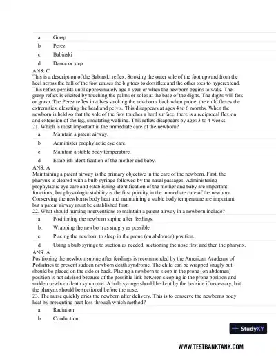 Pediatric Primary Care: Practice Guidelines for Nurses 3rd Edition Test Bank - Page 30 preview image