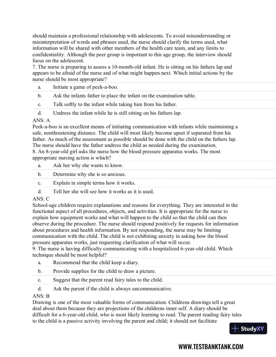 Pediatric Primary Care: Practice Guidelines for Nurses 3rd Edition Test Bank, page 4