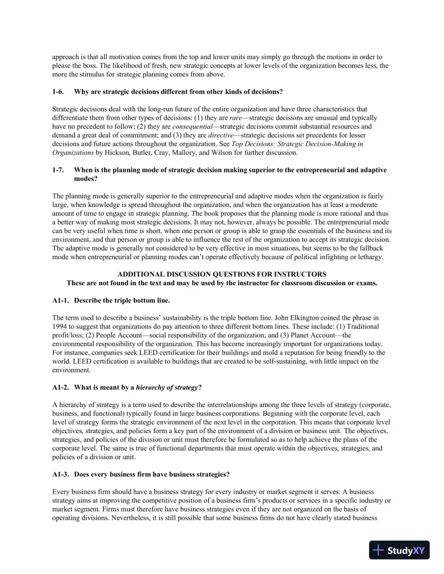 Strategic Management And Business Policy : Globalization, Innovation And Sustainability, 15th Edition Solution Manual, page 12