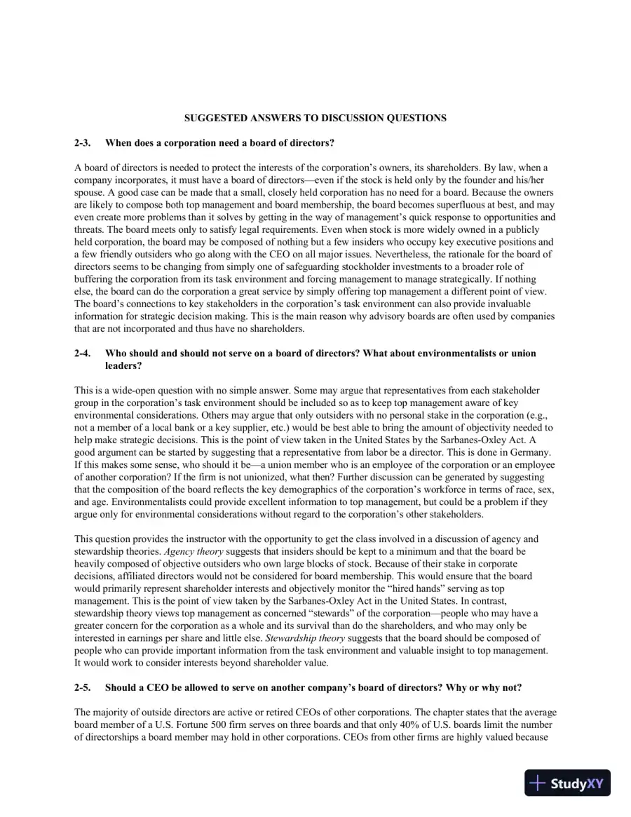 Strategic Management And Business Policy : Globalization, Innovation And Sustainability, 15th Edition Solution Manual, page 16