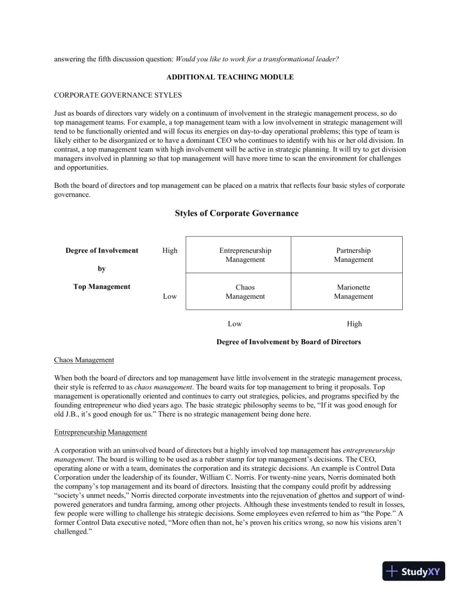 Strategic Management And Business Policy : Globalization, Innovation And Sustainability, 15th Edition Solution Manual, page 19