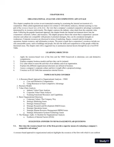 Strategic Management And Business Policy : Globalization, Innovation And Sustainability, 15th Edition Solution Manual - Page 31 preview image