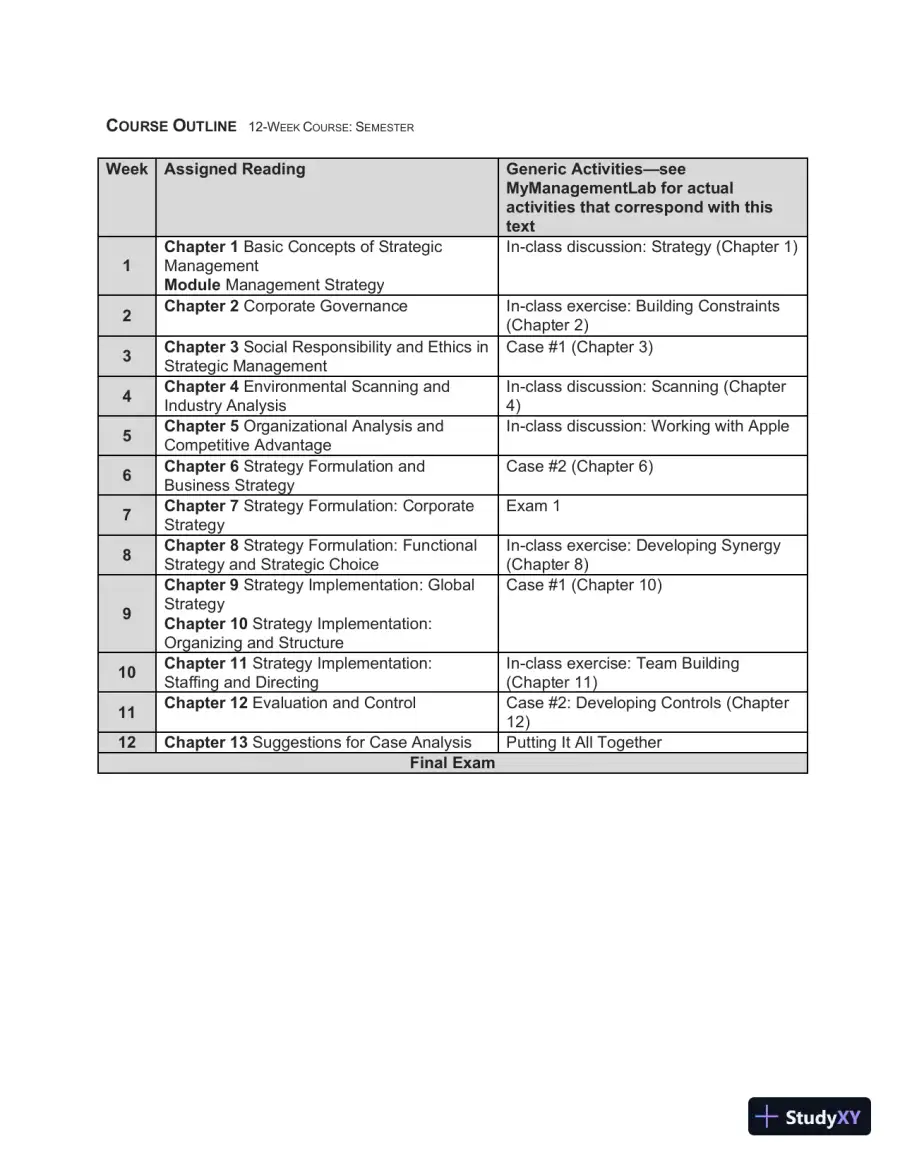 Strategic Management And Business Policy : Globalization, Innovation And Sustainability, 15th Edition Solution Manual, page 8
