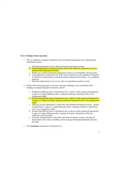 2023 NR599 Management Information System Final Exam With Answers (18 Solved Questions) - Page 3 preview image