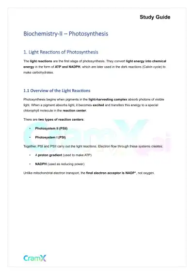 Biochemistry-II - Photosynthesis - Page 1 preview image