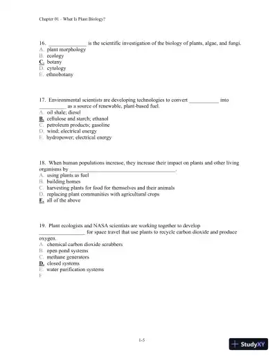 Stern's Introductory Plant Biology 12th Edition Test Bank - Page 6 preview image