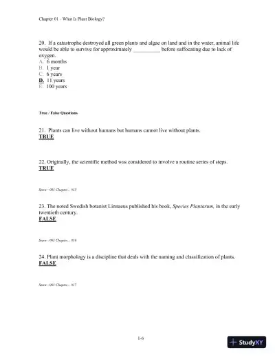 Stern's Introductory Plant Biology 12th Edition Test Bank - Page 7 preview image