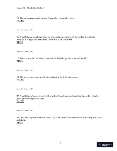 Stern's Introductory Plant Biology 12th Edition Test Bank - Page 8 preview image