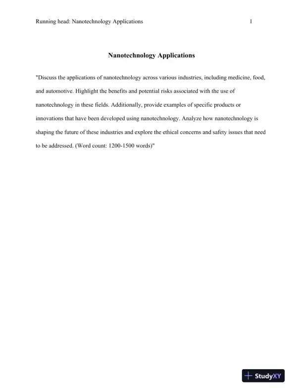 Nanotechnology Applications - Page 1 preview image
