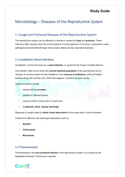 Microbiology - Diseases of the Reproductive System - Page 1 preview image