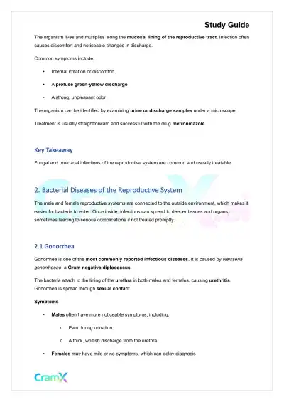 Microbiology - Diseases of the Reproductive System - Page 2 preview image