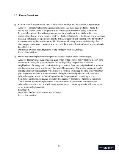 Test Bank for Crime Control In America: What Works, 4th Edition - Page 15 preview image