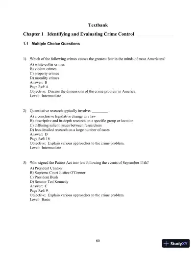 Test Bank for Crime Control In America: What Works, 4th Edition - Page 3 preview image