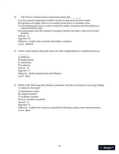 Test Bank for Crime Control In America: What Works, 4th Edition - Page 4 preview image
