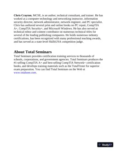 Mike Meyers' Comptia A+ Certification Passport, 220-1001 and 220-1002, 7th Edition (2020) - Page 10 preview image