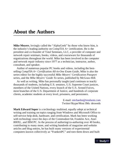 Mike Meyers' Comptia A+ Certification Passport, 220-1001 and 220-1002, 7th Edition (2020) - Page 8 preview image