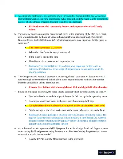 2021 HESI PN Clinical Analysis Exit Exam Version 3 With Answers (100 Solved Questions) - Page 3 preview image