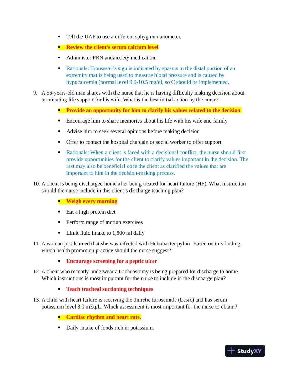 2021 HESI PN Clinical Analysis Exit Exam Version 3 With Answers (100 Solved Questions), page 4