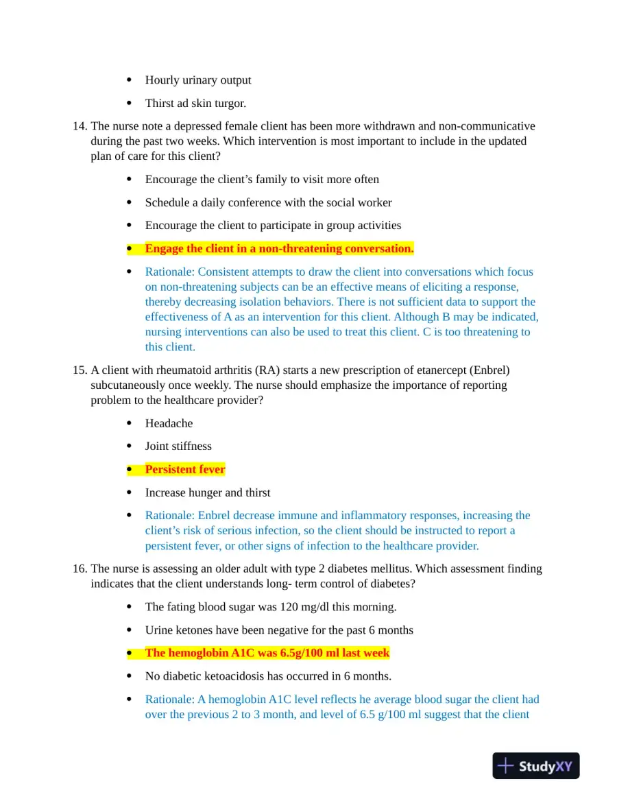 2021 HESI PN Clinical Analysis Exit Exam Version 3 With Answers (100 Solved Questions), page 5