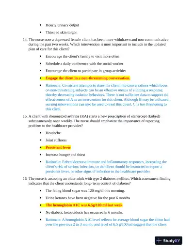 2021 HESI PN Clinical Analysis Exit Exam Version 3 With Answers (100 Solved Questions) - Page 5 preview image