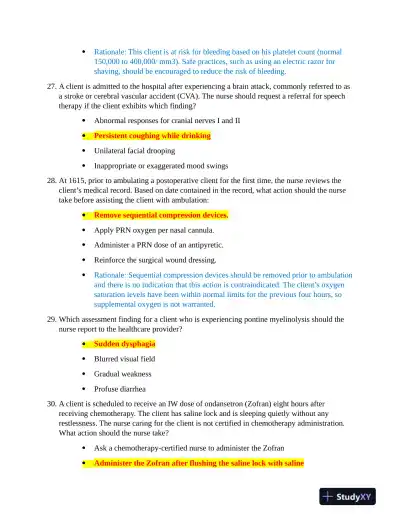 2021 HESI PN Clinical Analysis Exit Exam Version 3 With Answers (100 Solved Questions) - Page 8 preview image