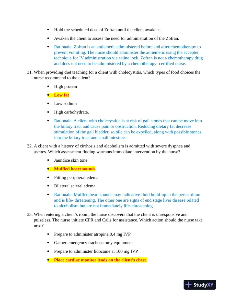 2021 HESI PN Clinical Analysis Exit Exam Version 3 With Answers (100 Solved Questions), page 9