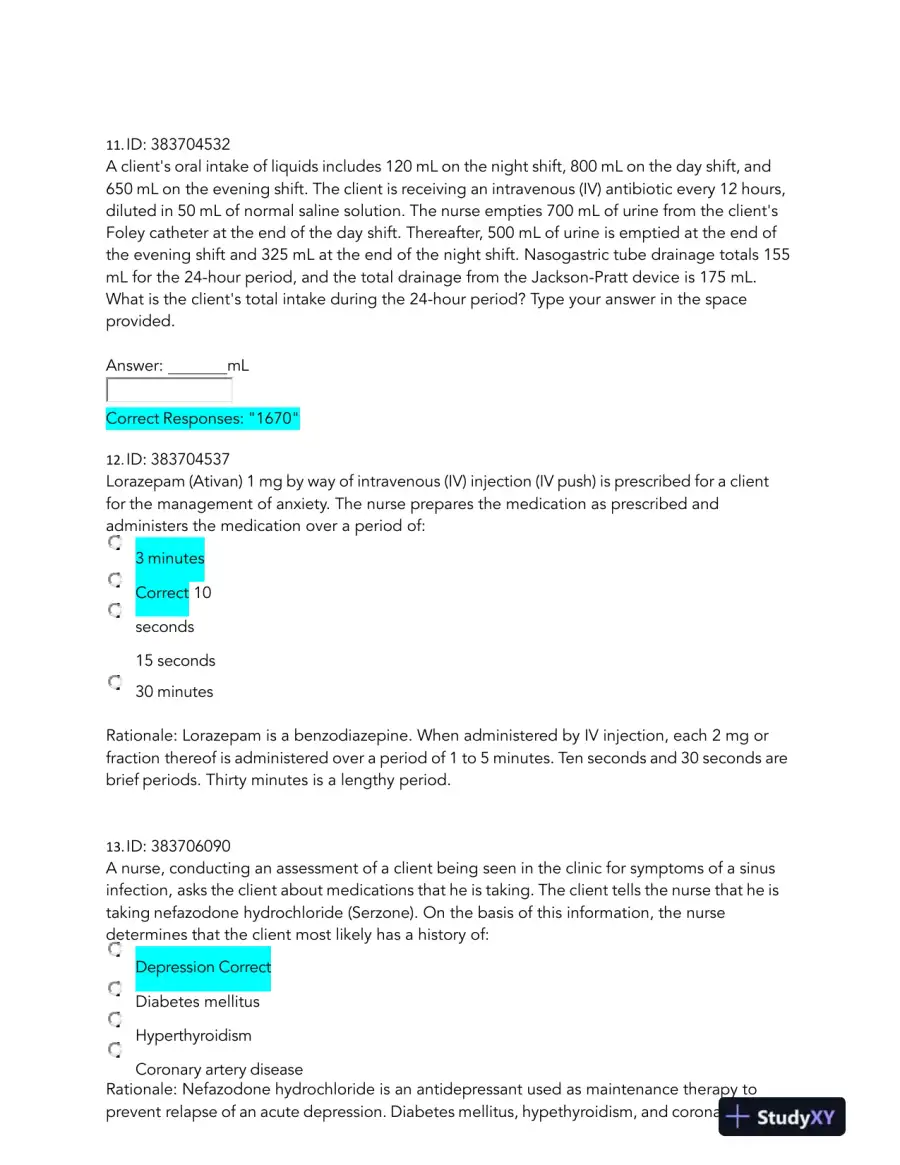 2023 HESI Pharmacology Comprehensive Real Exam With Answers (262 Solved Questions), page 10