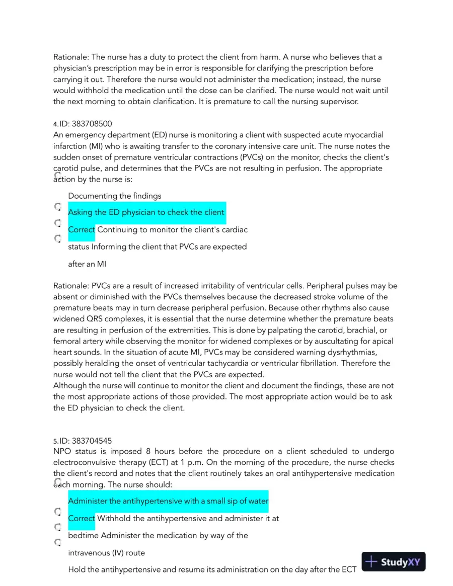2023 HESI Pharmacology Comprehensive Real Exam With Answers (262 Solved Questions), page 4