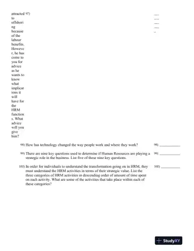 Strategic Human Resource Management: Gaining a Competitive Advantage 2nd Canadian Edition Test Bank - Page 12 preview image