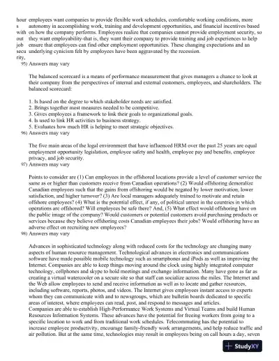 Strategic Human Resource Management: Gaining a Competitive Advantage 2nd Canadian Edition Test Bank - Page 16 preview image