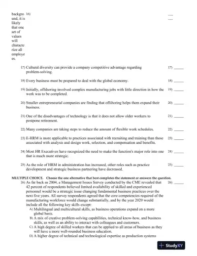 Strategic Human Resource Management: Gaining a Competitive Advantage 2nd Canadian Edition Test Bank - Page 3 preview image