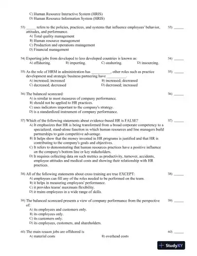 Strategic Human Resource Management: Gaining a Competitive Advantage 2nd Canadian Edition Test Bank - Page 7 preview image