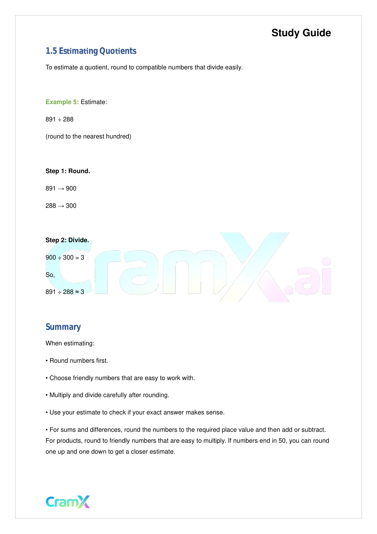 Basic Math and Pre-Algebra - Whole Numbers - Page 4 preview image