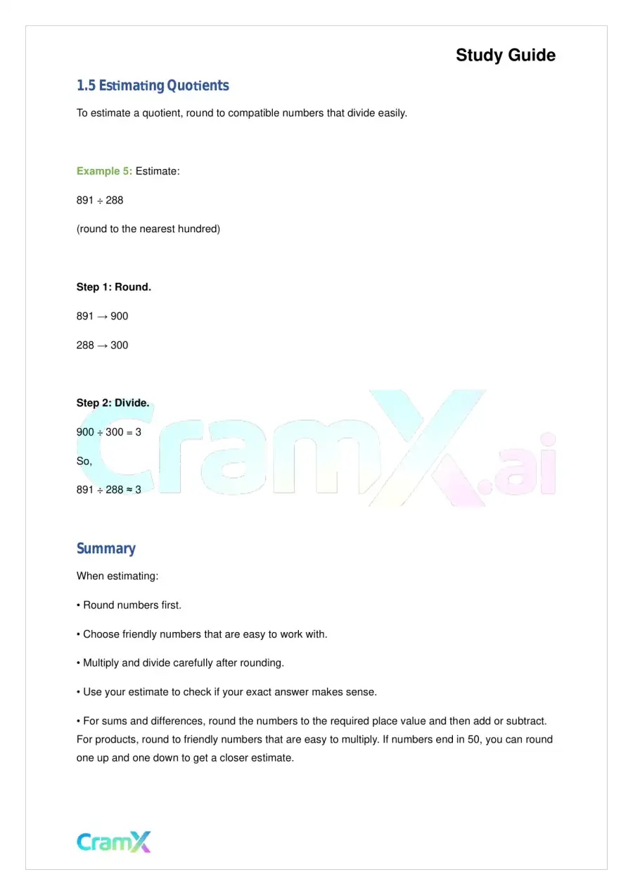 Basic Math and Pre-Algebra - Whole Numbers, page 4
