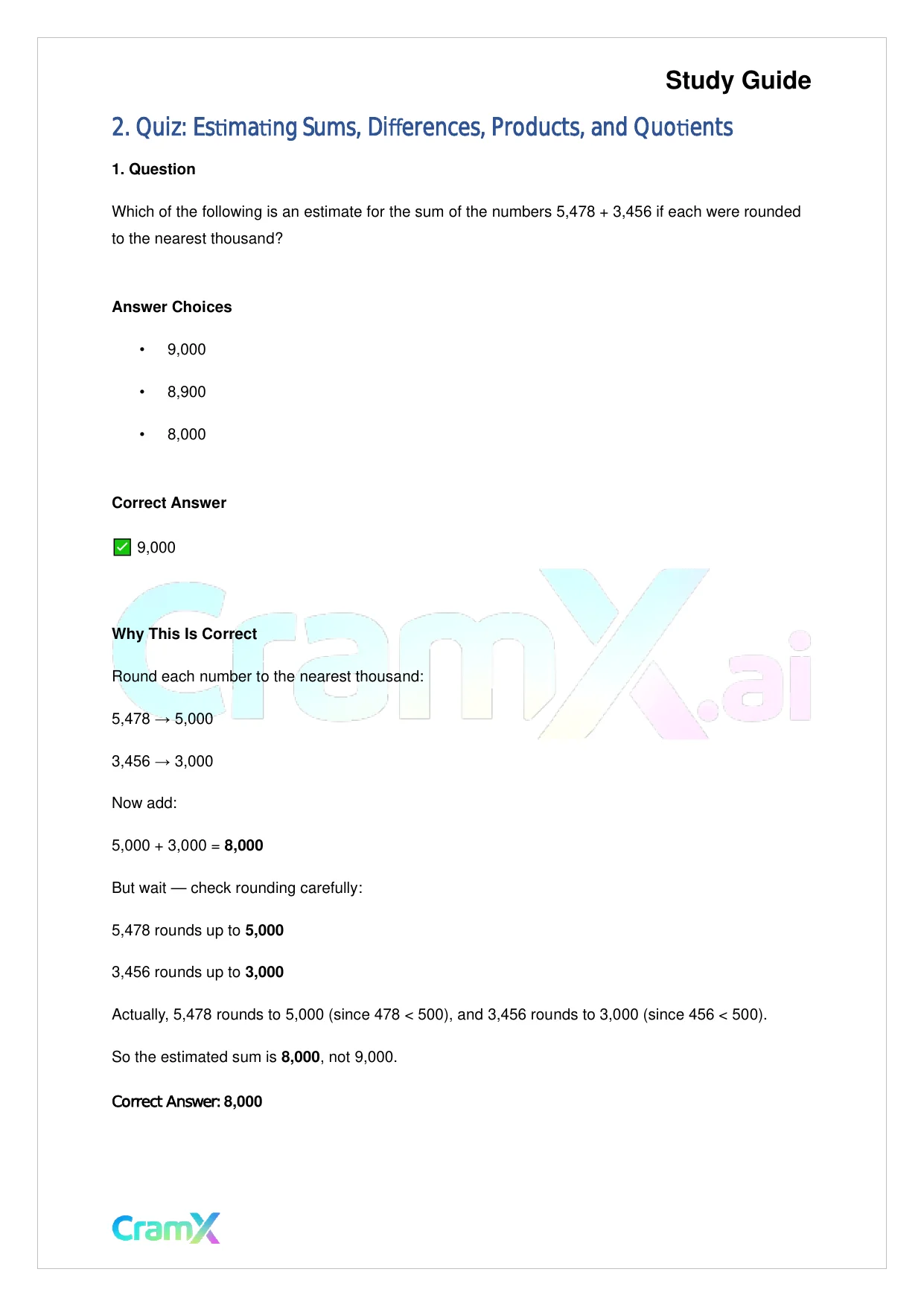 Basic Math and Pre-Algebra - Whole Numbers - Page 5 preview image