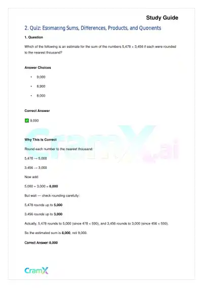 Basic Math and Pre-Algebra - Whole Numbers - Page 5 preview image