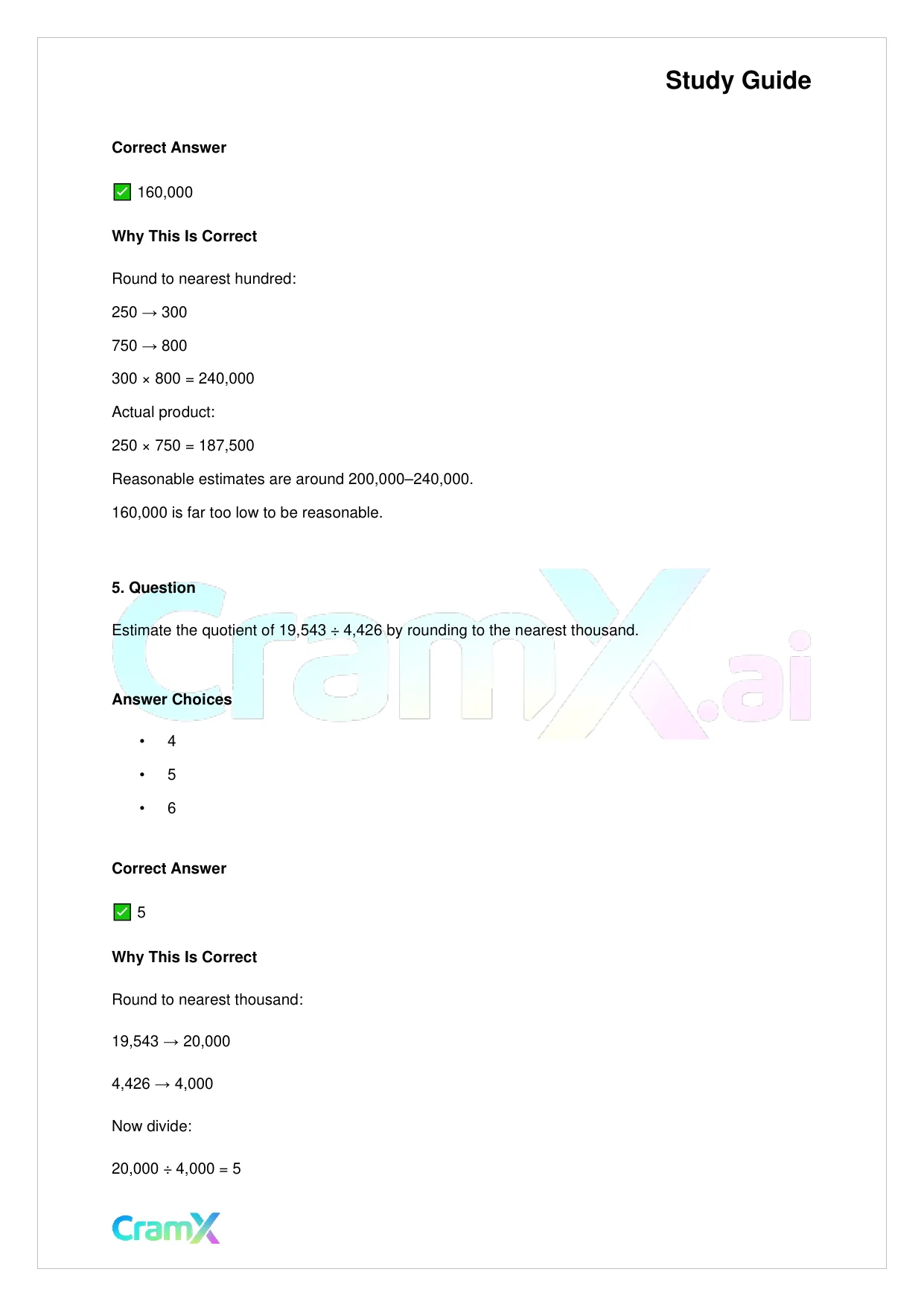 Basic Math and Pre-Algebra - Whole Numbers - Page 8 preview image
