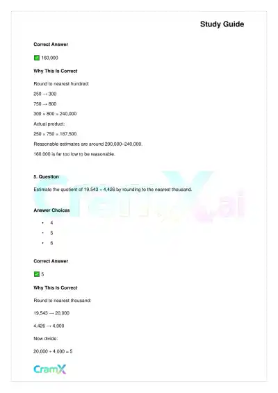 Basic Math and Pre-Algebra - Whole Numbers - Page 8 preview image
