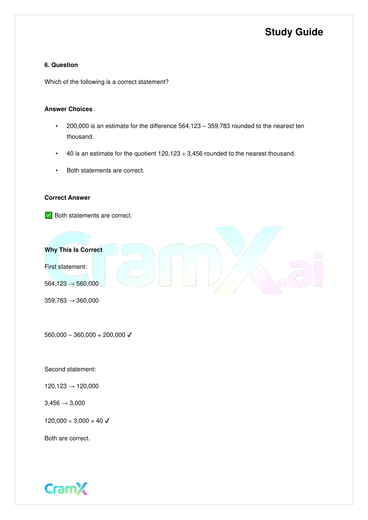 Basic Math and Pre-Algebra - Whole Numbers - Page 9 preview image