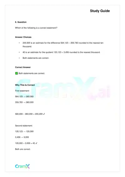 Basic Math and Pre-Algebra - Whole Numbers - Page 9 preview image