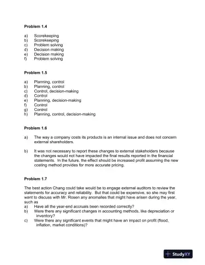 Accounting For Managers, 1st Canadian Edition Solution Manual - Page 3 preview image