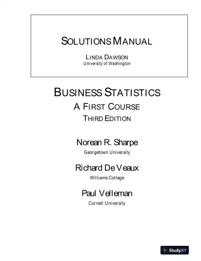 Solution Manual for Business Statistics: A First Course, 3rd Edition - Page 1 preview image