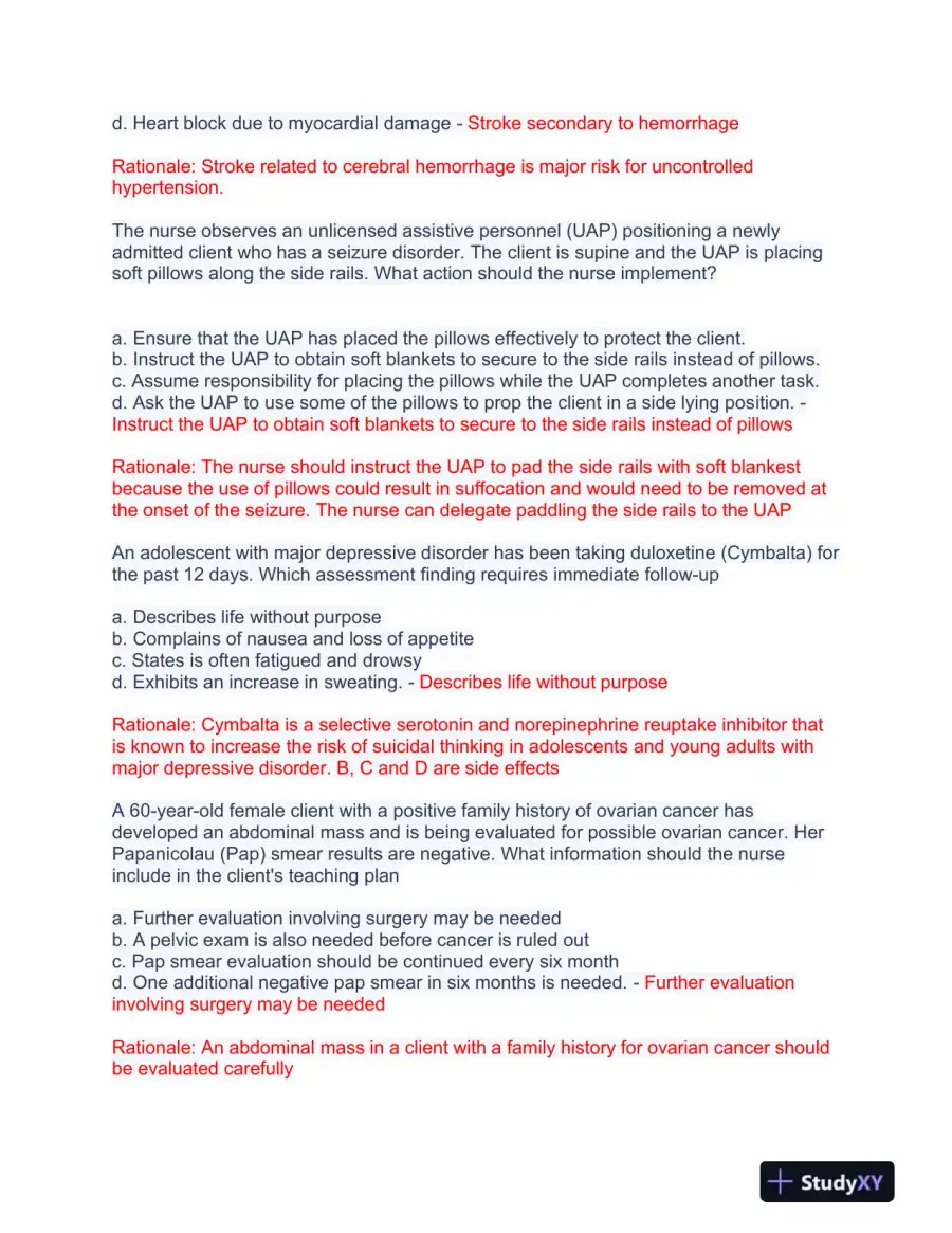 2023 HESI RN Pediatrics Exit Exam Test Bank With Answers (490 Solved Questions), page 3